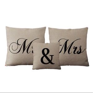 Mr & Mrs Decorative Pillow Covers